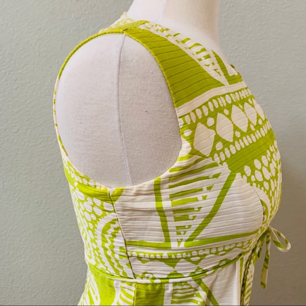 MALIA HONOLULU vintage MOD green graphic dress - Picture 4 of 8